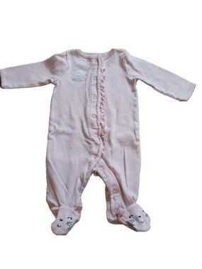 Carters 3m onesie baby pink bunny embroidered